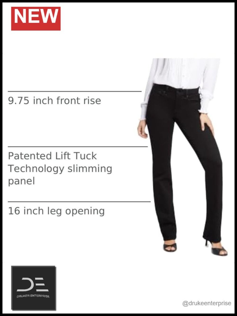 NYDJ Marilyn Straight Jeans Women's 32" Inseam Lift Tuck Slimming - Picture 3 of 6